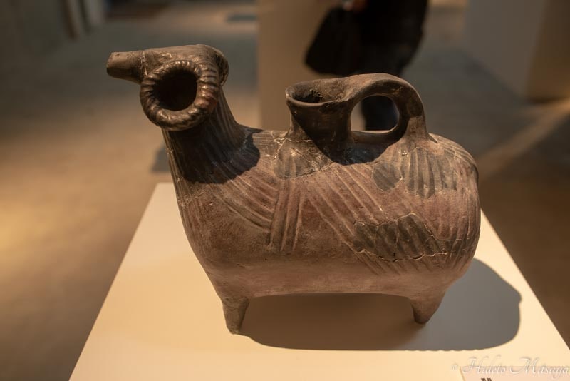 ジョージアワイン展で展示されていた動物の形を模した土器